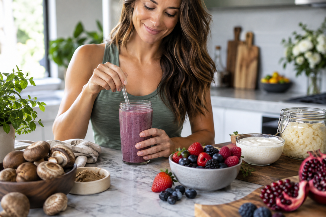 How Functional Mushrooms, Superfruits, and Probiotics Work Together in One Routine