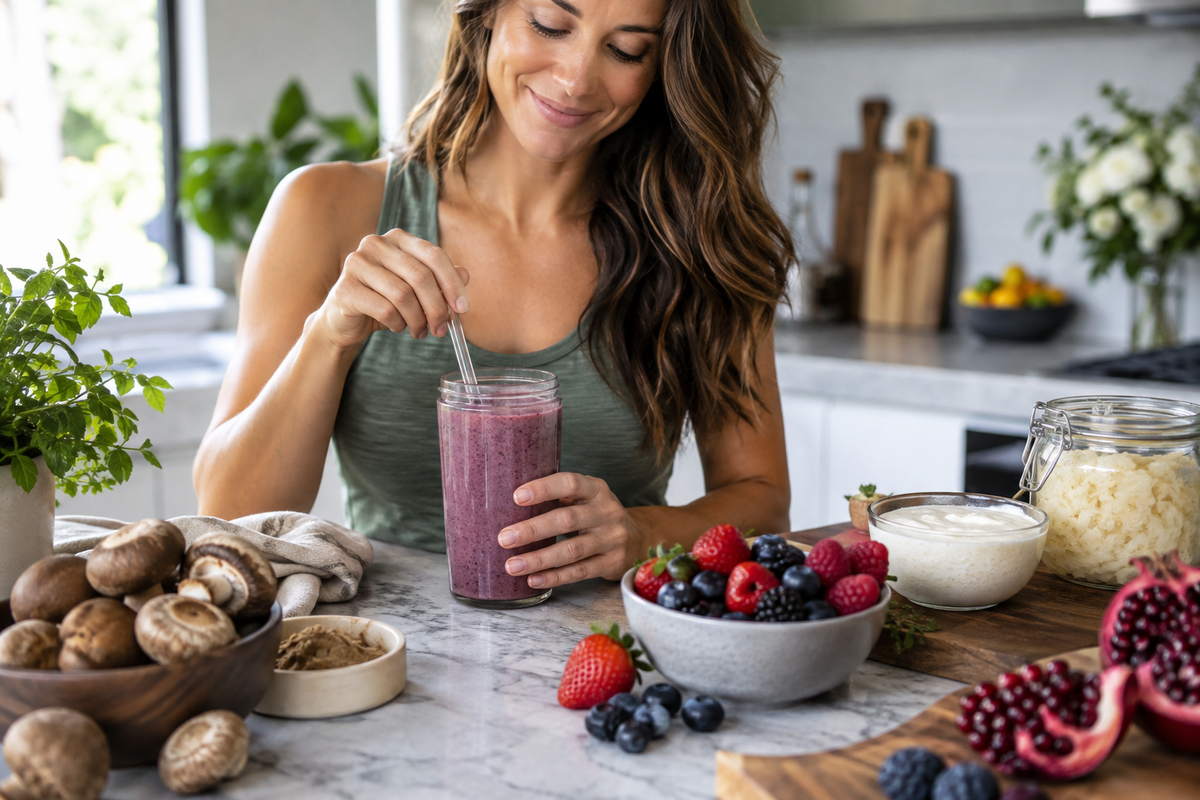 How Functional Mushrooms, Superfruits, and Probiotics Work Together in One Routine